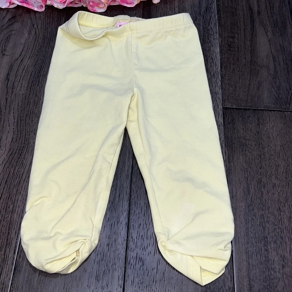 Nannette baby Capri leggings with sleeveless butterfly sheer like bubble top